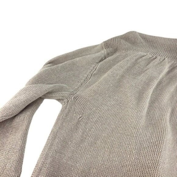 Vince Linen Lightweight Knit Tan Button Front Duster Cardigan - Picture 4 of 8